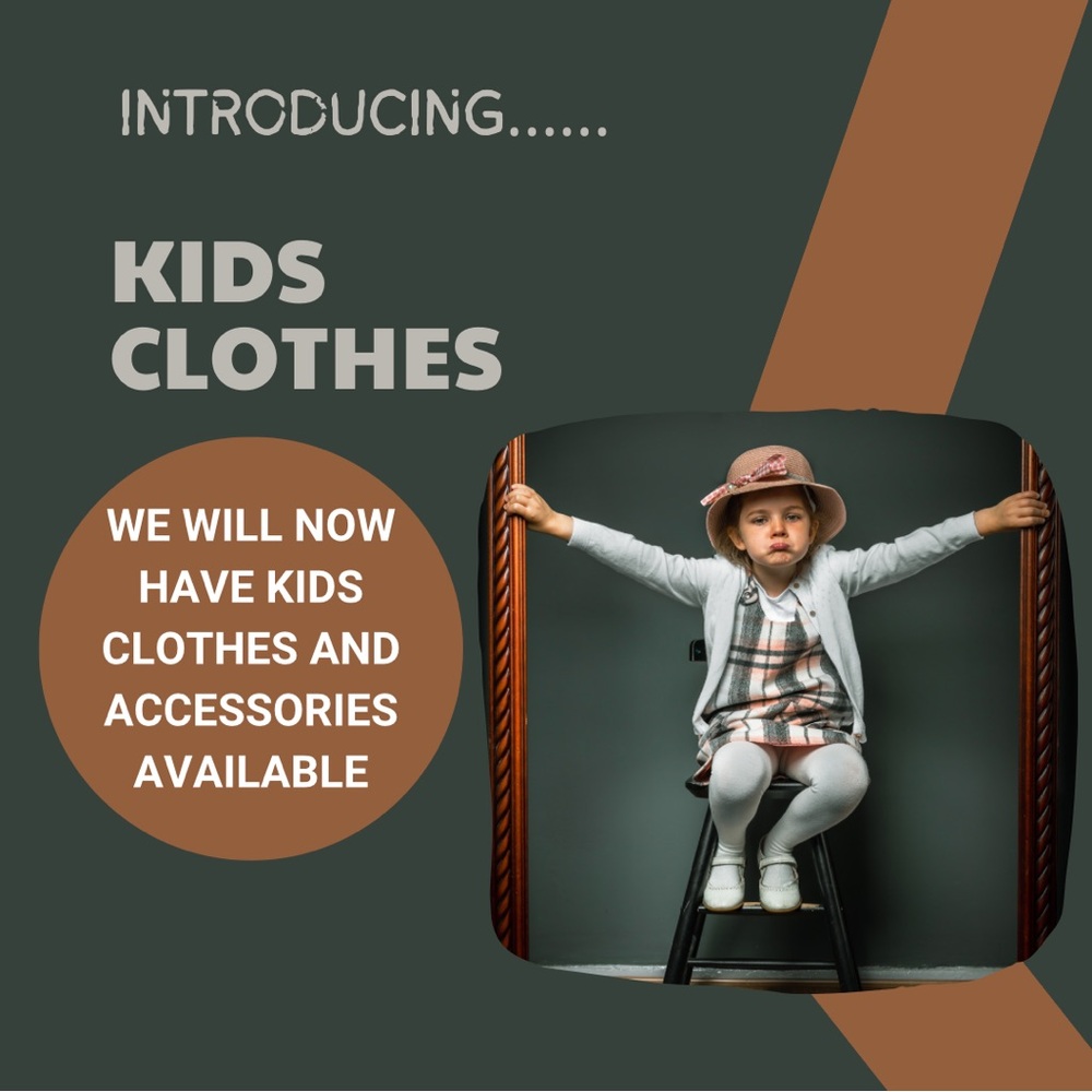 We will now have kids clothes, accessories‎ and toys available for purchase!